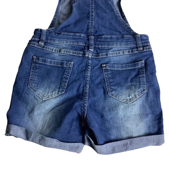 Vanilla Star Girls Denim Shortalls Adjustable Size 8 Jean Bib Overalls Pockets - Picture 14 of 15
